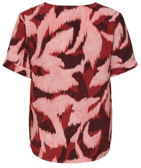 Jacqueline de Yong Miles camille s/s v-neck top Rood