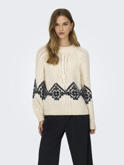 Jacqueline de Yong naomi l/s raglan jacq cable pull 15355486 ecru - maat M