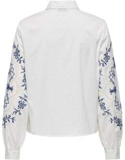 Jacqueline de Yong nora l/s embroidery shirt wvn 15359403 cloud dancer Ecru