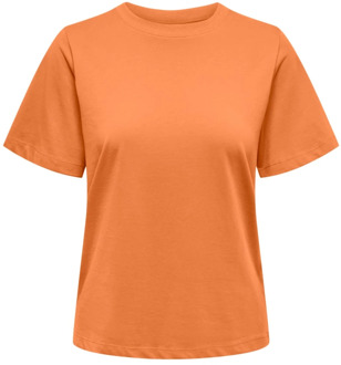 Jacqueline de Yong Pisa Korte Mouwen T-shirt Jacqueline de Yong , Orange , Dames - L,M,S,Xs