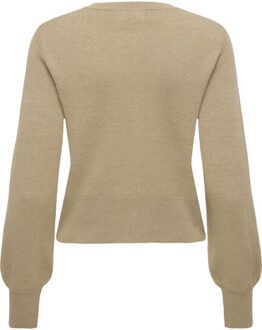 Jacqueline de Yong prime life l/s o-neck button car 15363783 humus Bruin - M