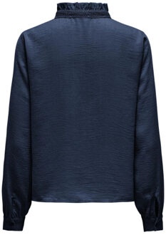 Jacqueline de Yong Rachel life l/s v-neck lace top Blauw