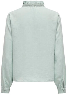 Jacqueline de Yong Rachel life l/s v-neck lace top Grijs - XL