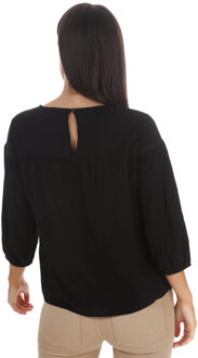 Jacqueline de Yong Riana damestop met 3/4-mouwen, zwart - EU 36 / UK 8