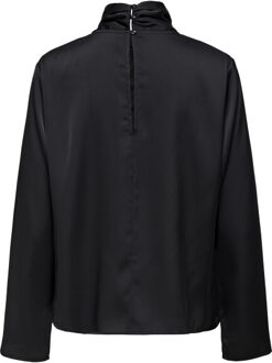 Jacqueline de Yong rocky l/s high neck top wvn 15311619 - Zwart