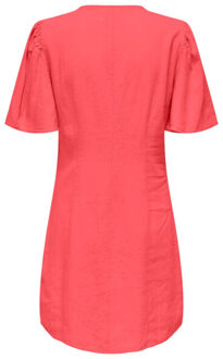 Jacqueline de Yong Say s/s linen shirt dress Roze - XL