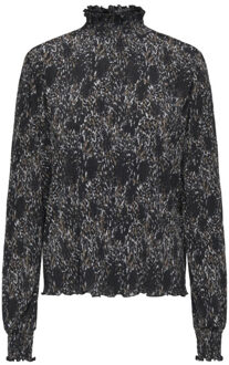 Jacqueline de Yong Sienna l/s smock detail top Zwart