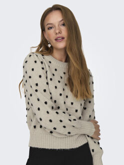 Jacqueline de Yong sigrid life l/s on puff pull knt 15304813 - Grijs - XL