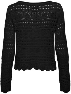 Jacqueline de Yong Sun lay l/s boatneck pullov. Zwart - M