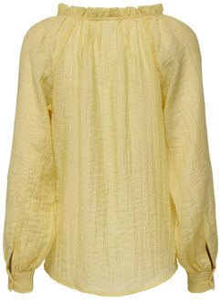 Jacqueline de Yong Theo l/s v-neck top Geel - M