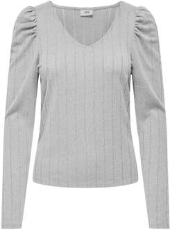 Jacqueline de Yong Tonsy lina v-neck top Grijs - XXL