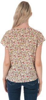 Jacqueline de Yong Tricky zandkleurige top met V-hals voor dames Crème - EU 36 / UK 8