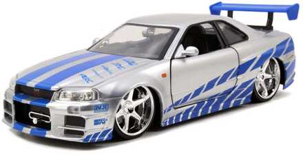 Jada Auto Fast & Furious 2002 Nissan Skyline 1:24 Die-cast Zilver Zilverkleurig