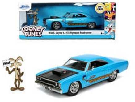 Jada Auto Looney Tunes 1970 Plymouth Roadrunner 1:24 Die-cast Blauw