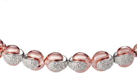 'Jada' Dames 925 Sterling Zilveren Armband - Roze ZA-7395/RG Rosé