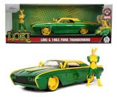 Jada Toys Marvel Diecast Model 1/24 Ford Thunderbird Loki