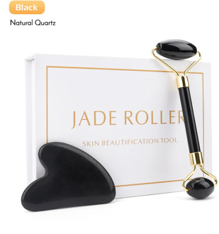 Jade Roller Face Lift Guasha Massage Set Obsidian Facial Massage Heart-shaped Natural Stone Roller Anti Wrinkle Beauty Skin Care