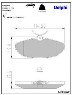 Jaguar Remblokkenset, schijfrem LP1505