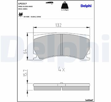 Jaguar Remblokkenset, schijfrem LP2217