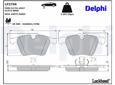 Jaguar Remblokkenset, schijfrem LP2766