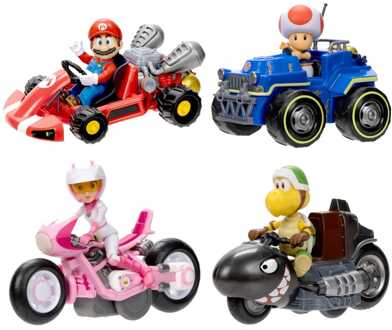Jakks Pacific The Super Mario Bros. Movie Mini Figures with Karts 6 cm Assortment (6)