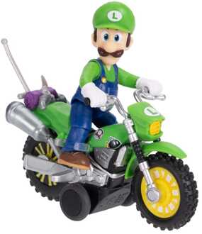 Jakks Pacific The Super Mario Galaxy Movie Action Figure with Pull Back Motorcycle Luigi 6 cm
