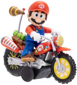 Jakks Pacific The Super Mario Galaxy Movie Action Figure with Pull Back Motorcycle Mario 6 cm