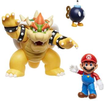 Jakks Pacific World of Nintendo Action Figure 3-Pack Mario vs. Bowser Lava Battle