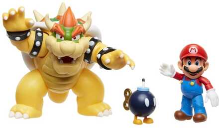 Jakks Pacific World of Nintendo Action Figure 3-Pack Mario vs. Bowser Lava Battle