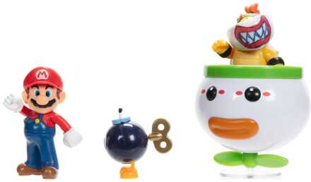Jakks Pacific World of Nintendo Mini Figure 2-Pack Mario and Bowser Jr. Clown Car 6 cm
