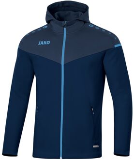 JAKO Champ 2.0 Jas Met Capuchon Marine Blauw-Donker Blauw-Hemels Blauw Maat 4XL