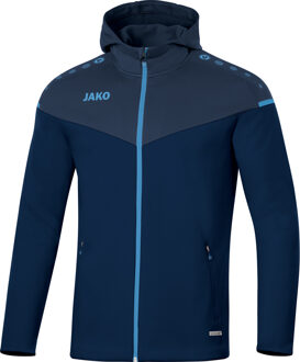 JAKO Champ 2.0 Jas Met Capuchon Marine Blauw-Donker Blauw-Hemels Blauw Maat 4XL