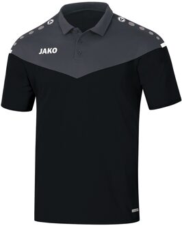 JAKO Champ 2.0 Poloshirt Kind Zwart-Antraciet Maat 140