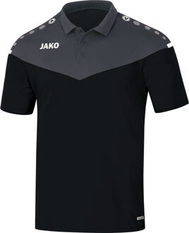 JAKO Champ 2.0 Poloshirt Kind Zwart-Antraciet Maat 140