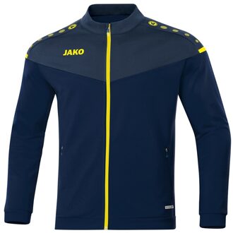 JAKO Champ 2.0 Polyesterjas Kind Marine Blauw-Donker Blauw-Fluor Geel Maat 116