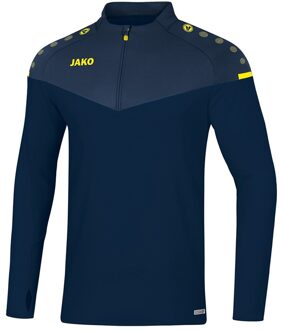 JAKO Champ 2.0 Ziptop Kind Marine Blauw-Donker Blauw-Fluor Geel Maat 128