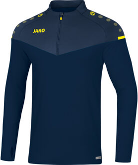 JAKO Champ 2.0 Ziptop Kind Marine Blauw-Donker Blauw-Fluor Geel Maat 128