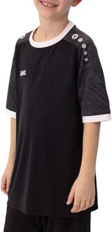 JAKO Iconic SS Shirt Junior zwart - donkergrijs - wit - 128