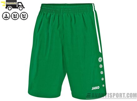 JAKO Turin Short - Sportgroen / Wit | Maat: M