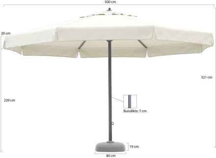 Jamaica parasol ø 500cm - Laagste prijsgarantie! Grijs