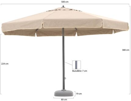 Jamaica parasol ø 500cm - Laagste prijsgarantie! Taupe