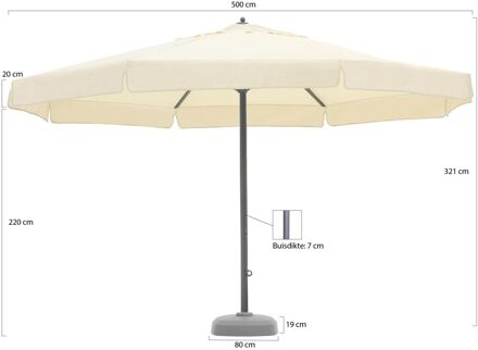 Jamaica parasol ø 500cm - Laagste prijsgarantie! Wit
