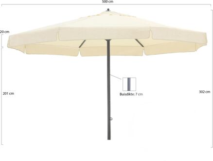 Jamaica parasol ø 500cm - Laagste prijsgarantie! Wit