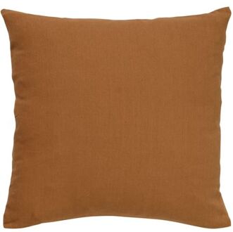 JAMES - Kussenhoes 45x45 cm - duurzaam katoen - effen kleur - Tobacco Brown - bruin