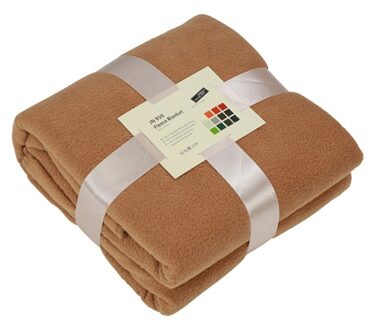 James & Nicholson Fleece bankdeken/plaid - 1x - camel - 130 x 170 cm - 240 grams - pluisvrij - wasbaar
