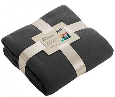 James & Nicholson Fleece bankdeken/plaid - 1x - donkergrijs - 130 x 170 cm - 240 grams - pluisvrij - wasbaar