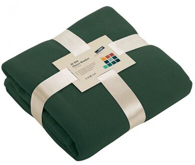 James & Nicholson Fleece bankdeken/plaid - 1x - donkergroen - 130 x 170 cm - 240 grams - pluisvrij - wasbaar