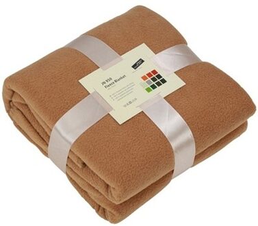 James & Nicholson Fleece bankdeken/plaid - camel - 130 x 170 cm - Plaids Bruin