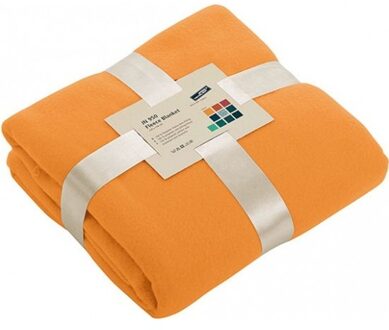 James & Nicholson Fleece bankdeken/plaid - oranje - 130 x 170 cm - 240 grams - pluisvrij - wasbaar
