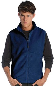 James & Nicholson Fleece casual bodywarmer navy blauw voor heren - Outdoorkleding wandelen/zeilen - Mouwloze vesten L